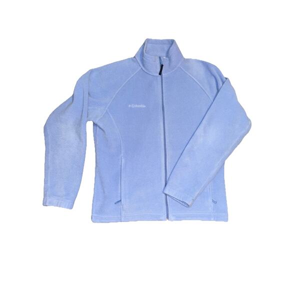 Lands End Women's Anyweather Fleece Anti Static Full Zip Jacket In Blue Size: L - Picture 3 of 9